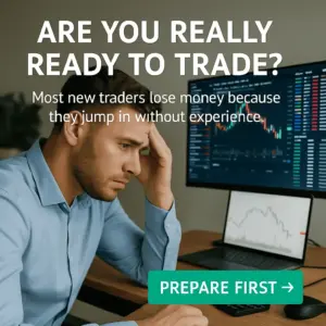 Image of a worried beginner trader